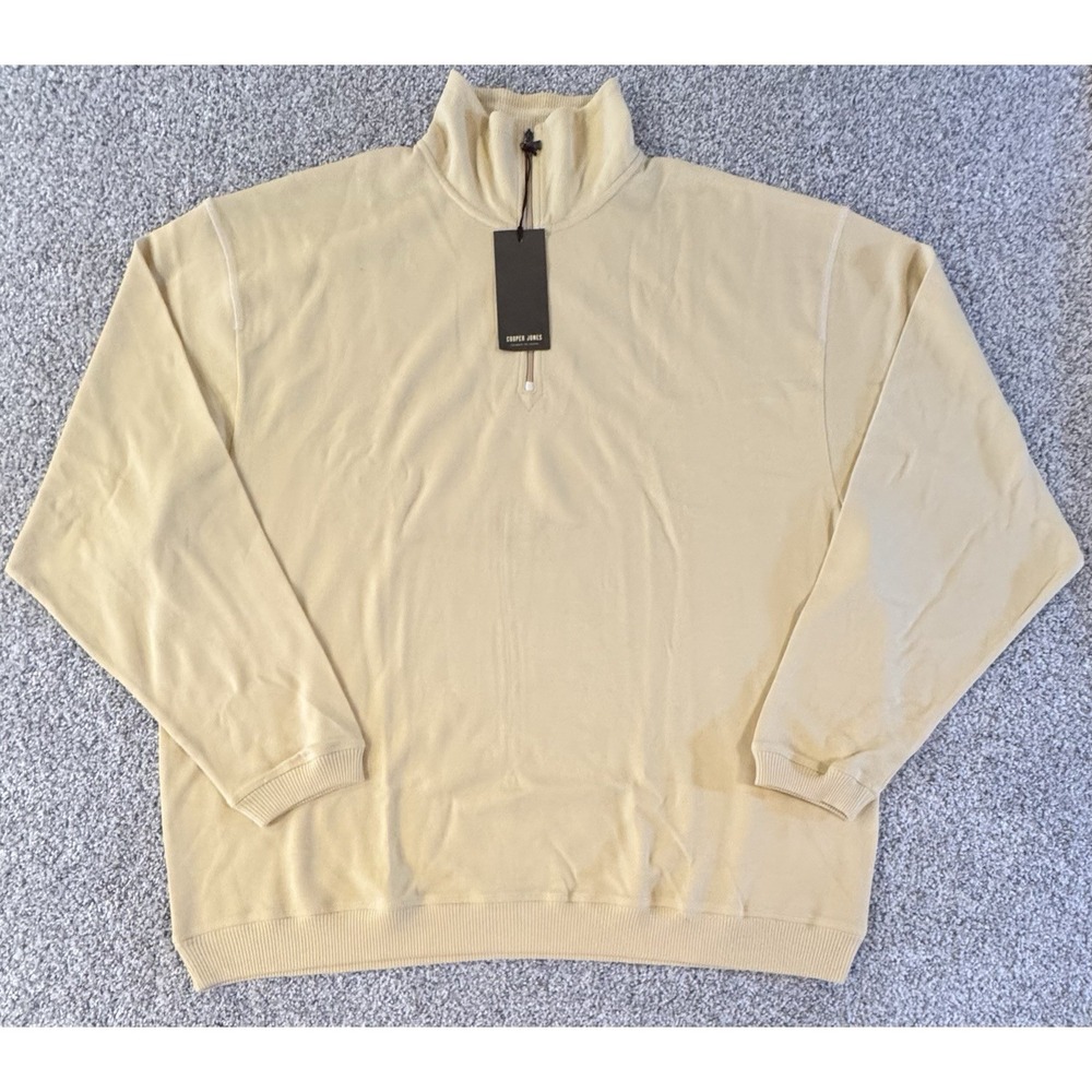 Cooper Jones Quarter Zip Pullover Mens 2XB Yellow 1/4 Golf Long Sleeve 100% Pima